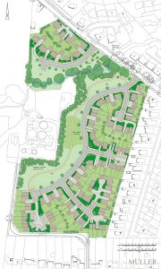 Indicative site plan of Mucklestone Road, Loggerheads in Newcastle-under-Lyme