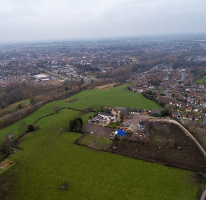 Aerial image of land for development in Sandbach