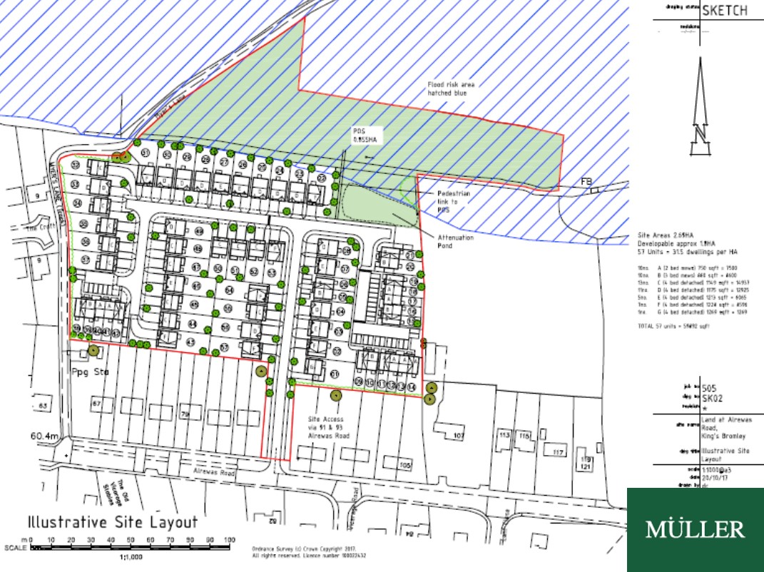 Site plan of Kings Bromley in Staffordshire