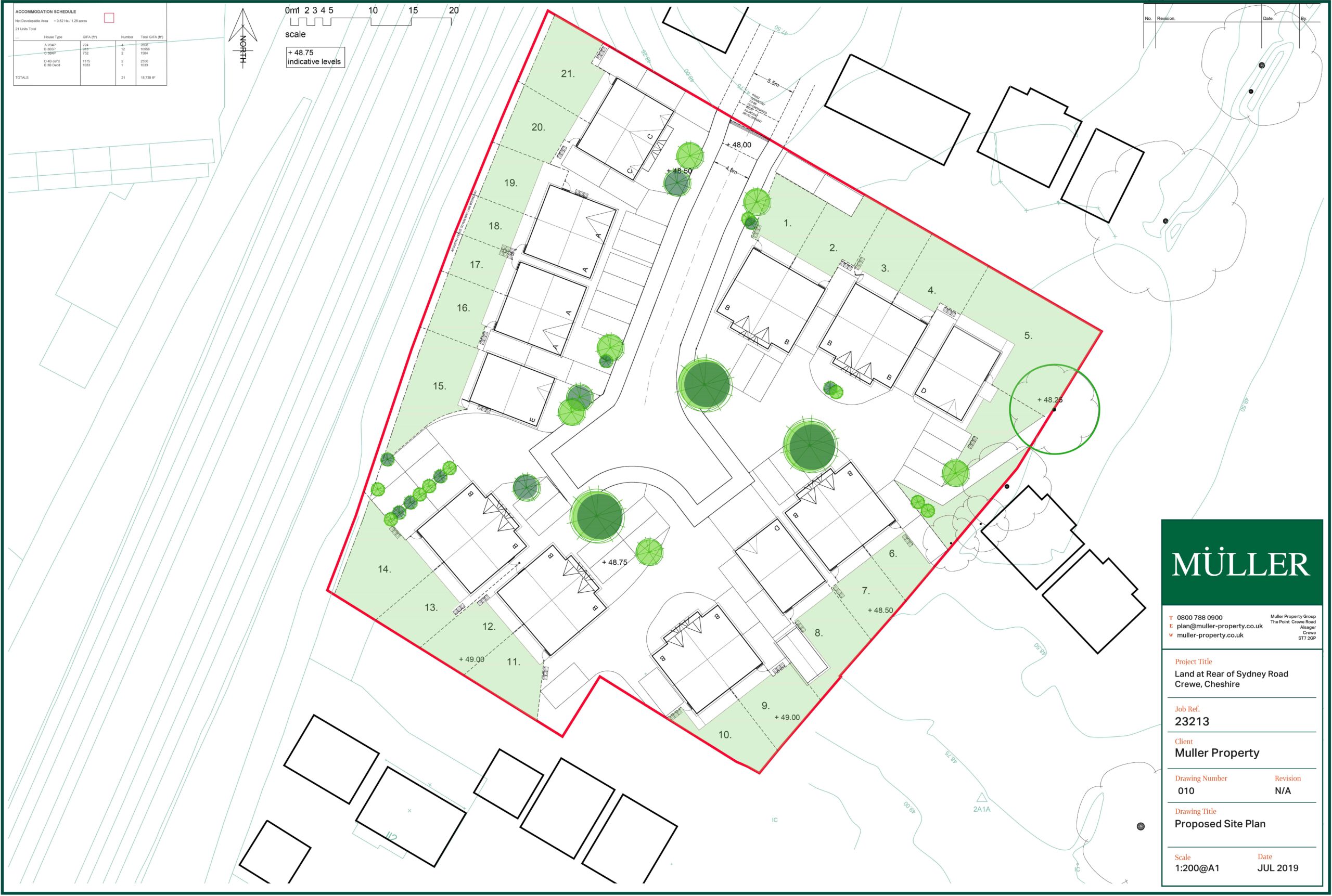 site outline plan for plot on 112 Sydney Road, Crewe
