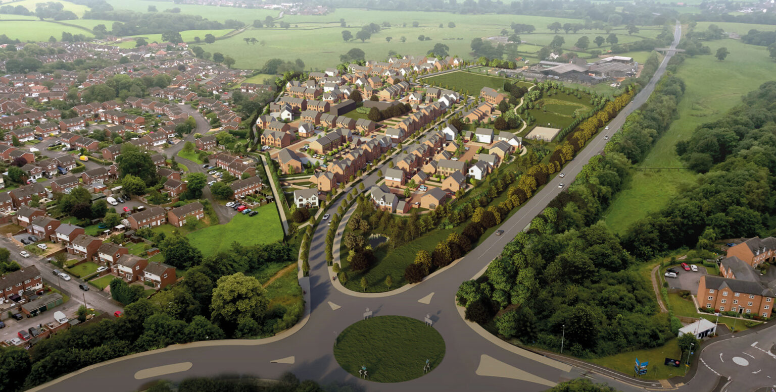 Houndings Park Sandbach - CGI Aerial View - Muller Property Group