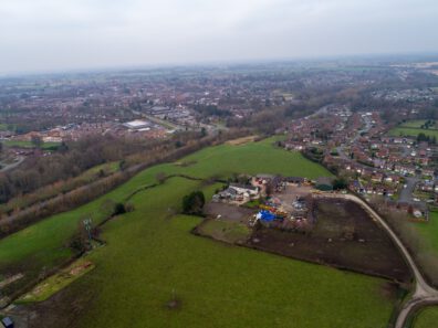 Drone view of Houndings Lane Farm, Sandbach, Cheshire