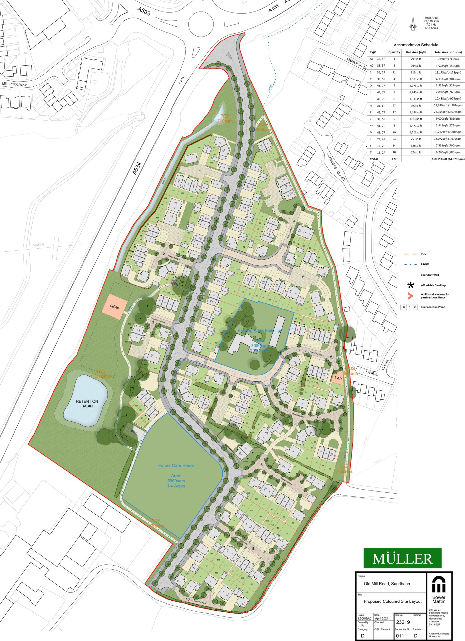 Houndings Park, Sandbach Site Plan
