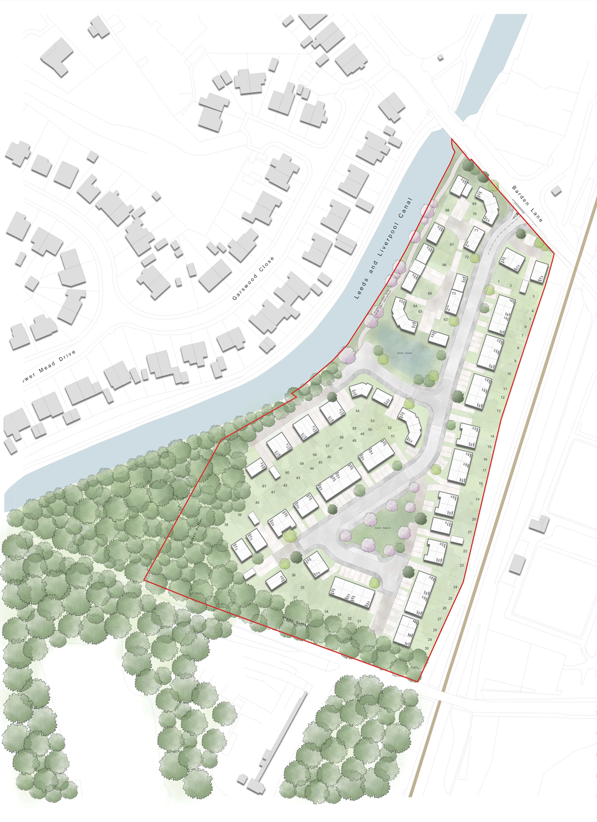 Indicative site plan for Barden Lane residential scheme in Burnley