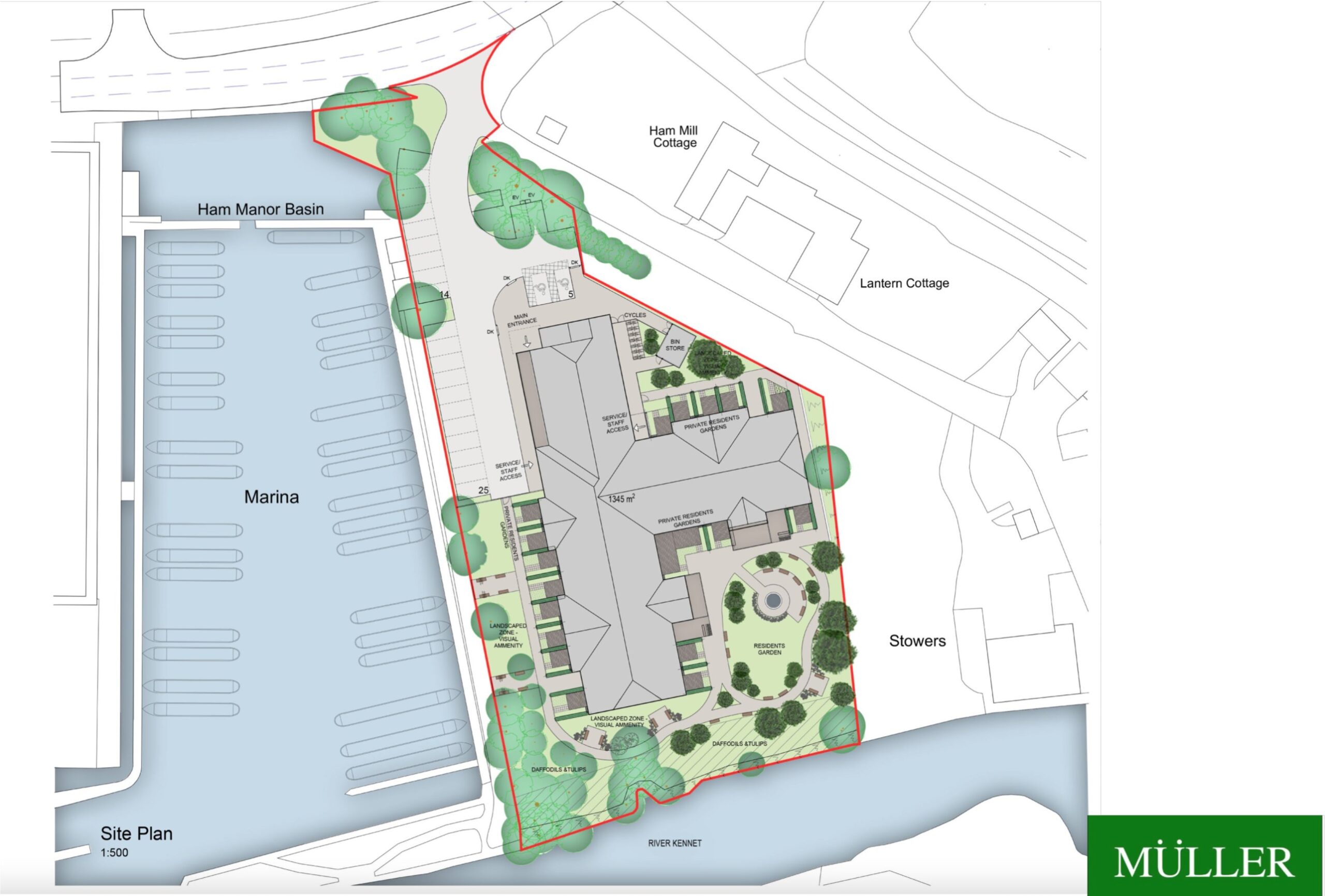 Muller Site plan of Newbury