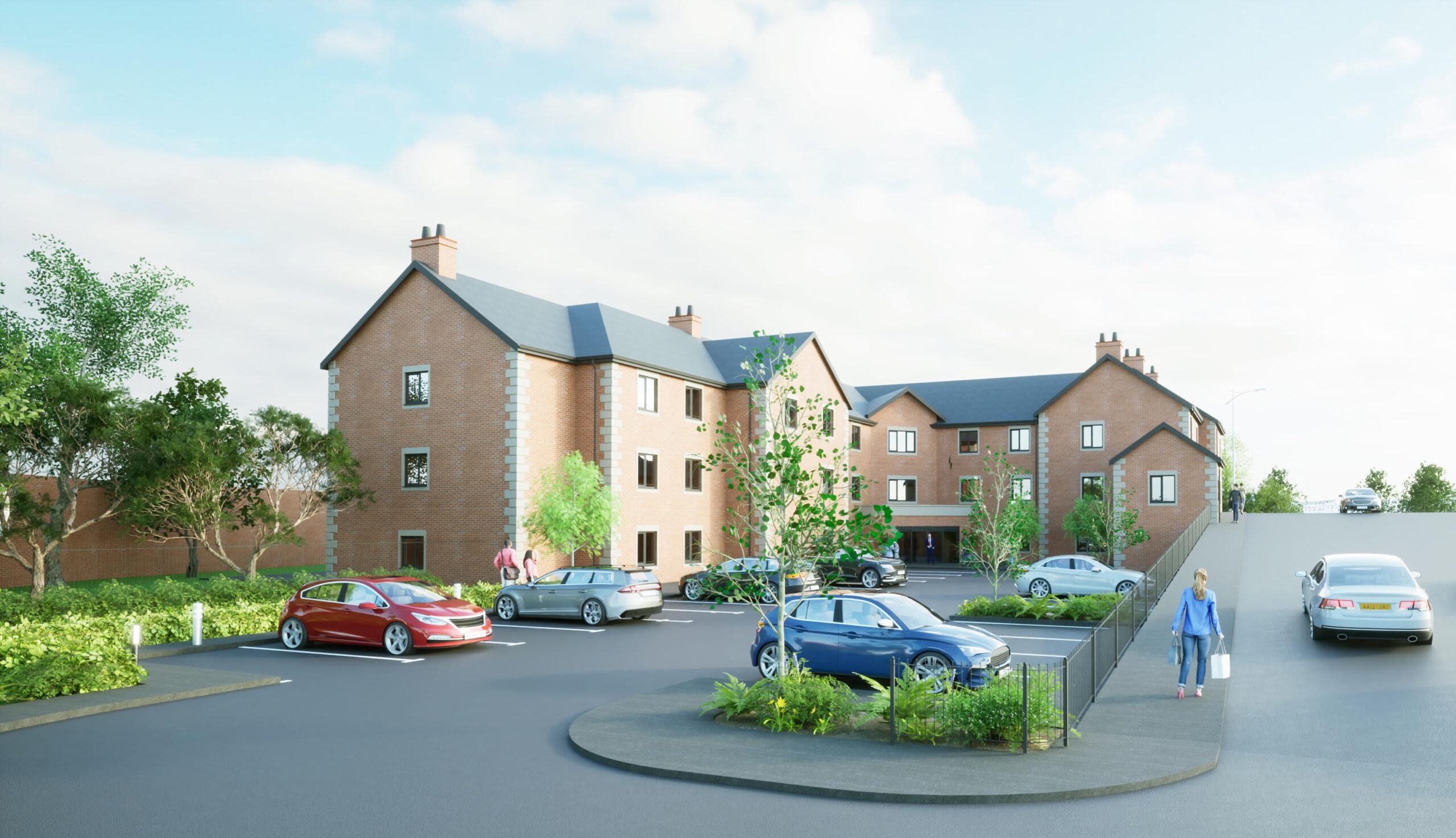 A computer generated image of planned development in Clitheroe 