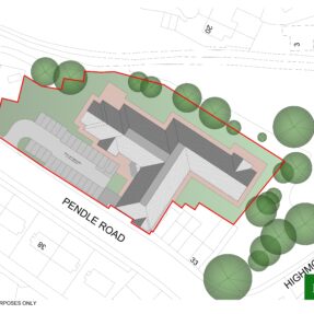 Proposed Site Plan for a residential care home in Clitheroe, Lancashire.