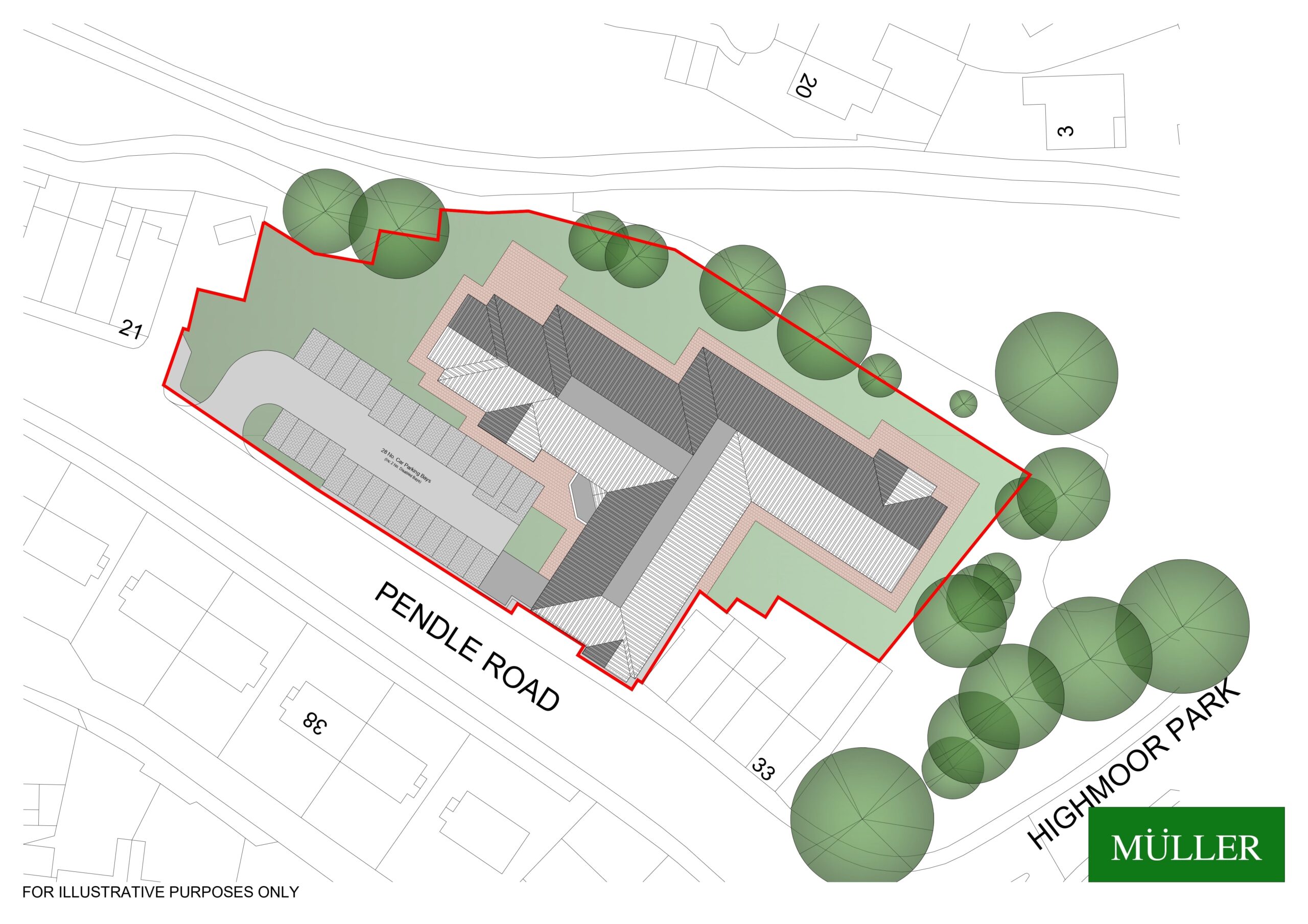 Proposed Site Plan for a residential care home in Clitheroe, Lancashire.