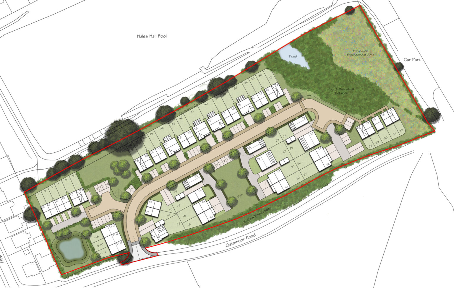 Housing Development in Oakamoor Road, Cheadle - Site Plan - Muller Property Group