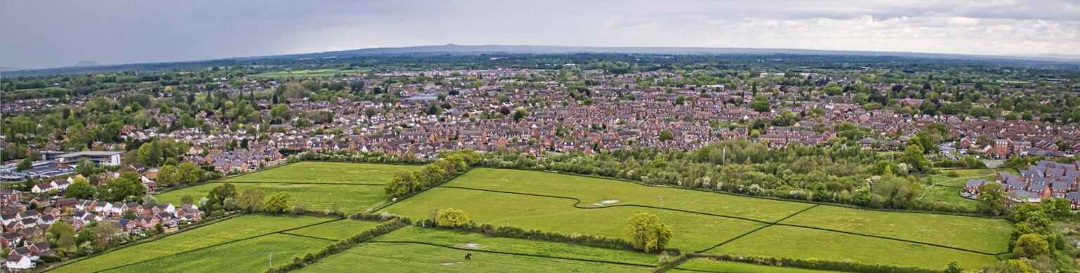 aerial of greenfield area