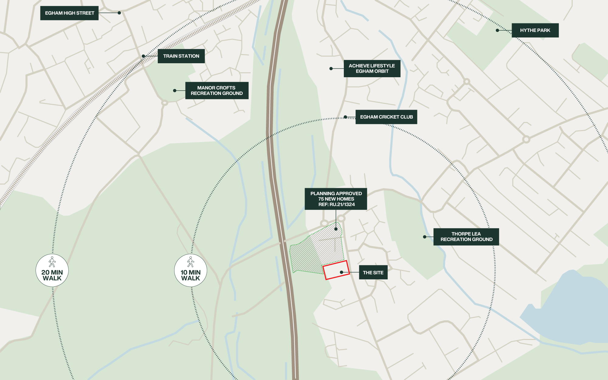 Egham Care Home Development, Amenity Map, Muller Property Group