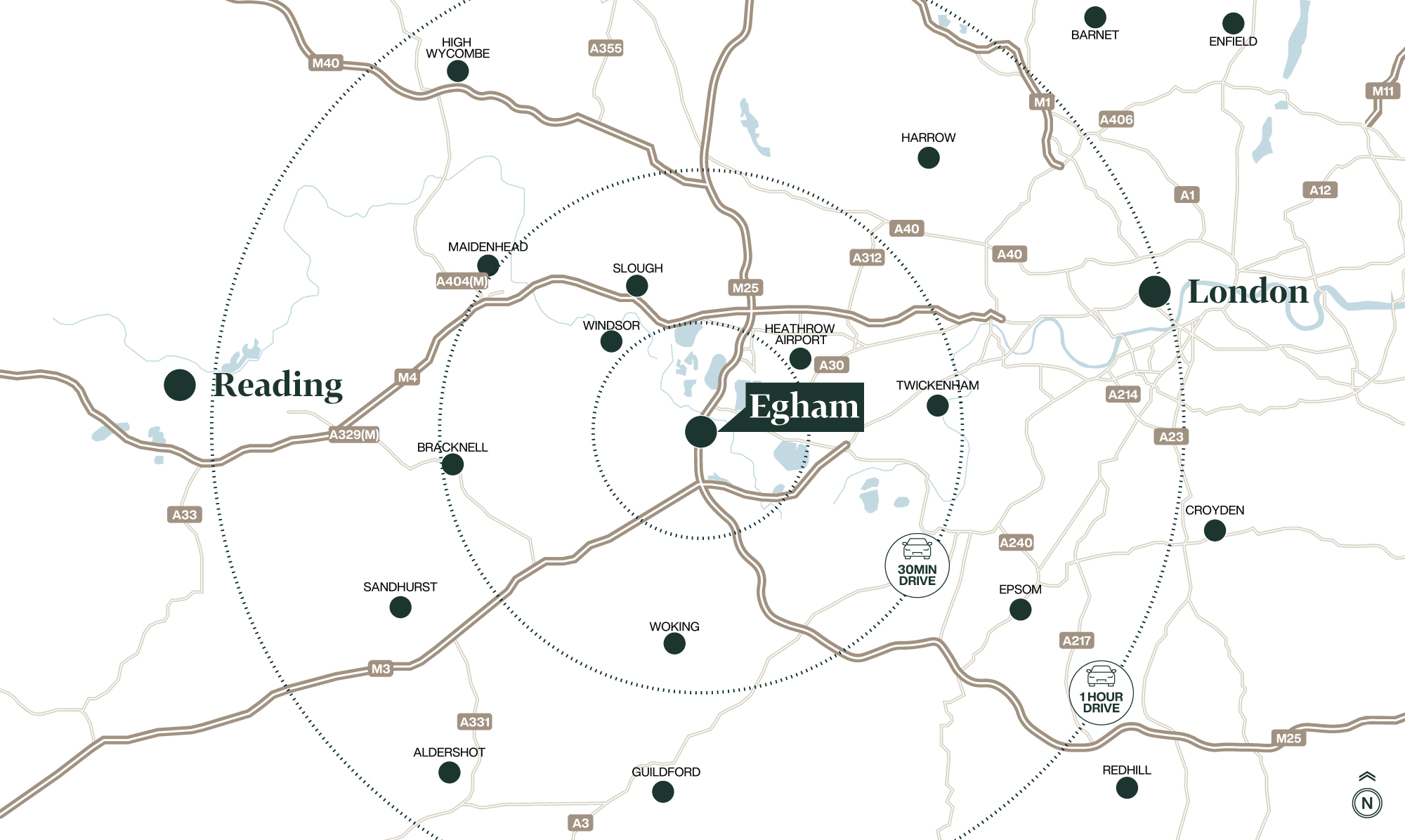 Egham Care Home Development, Location Map, Muller Property Group